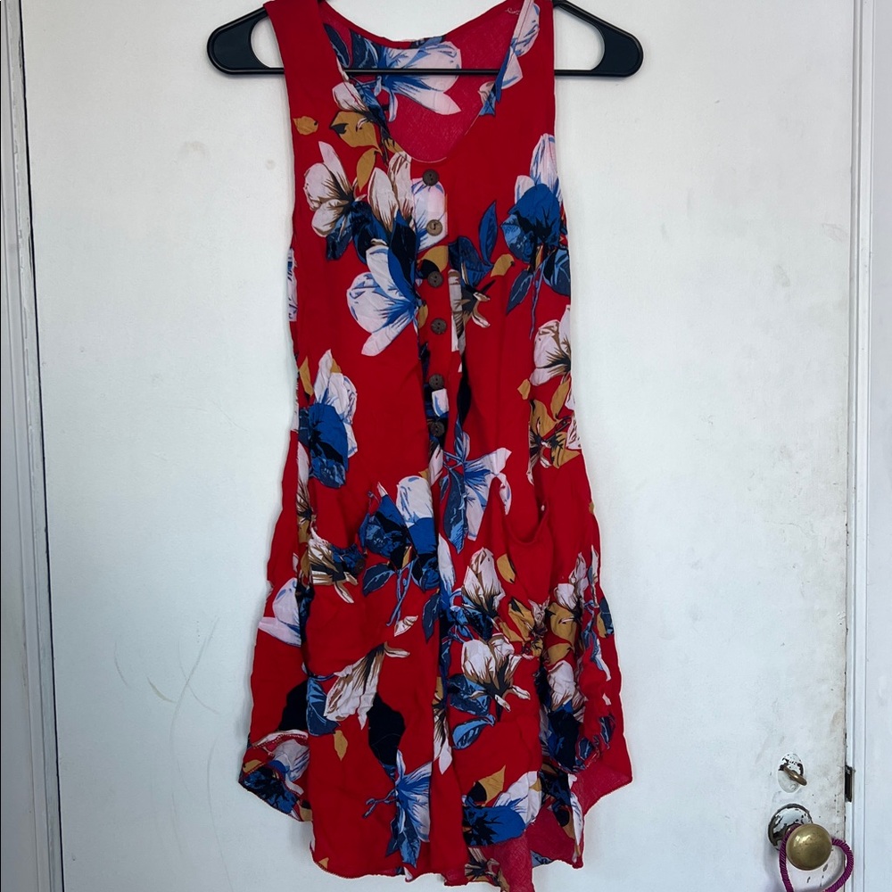 Floral Red Dress
